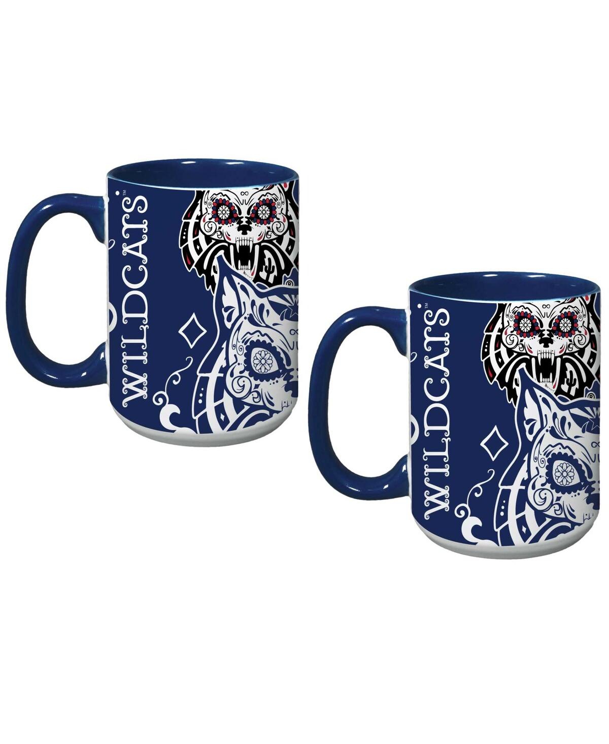 Indigo Falls Arizona Wildcats Dia De Los Muertos Mug, Set Of 2 In No Color
