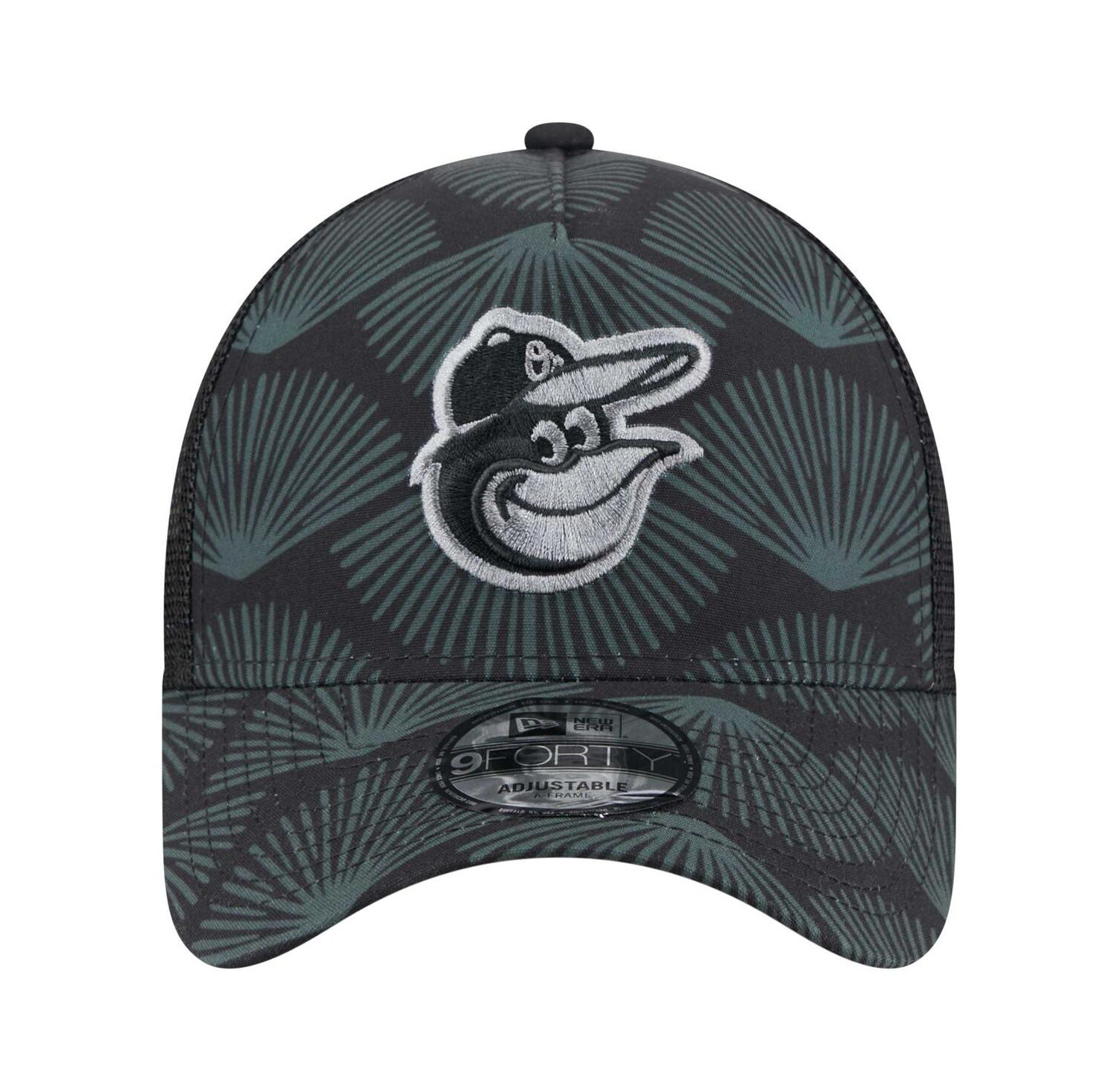 Men's Black Baltimore Orioles 9FORTY A-Frame Trucker Adjustable Hat