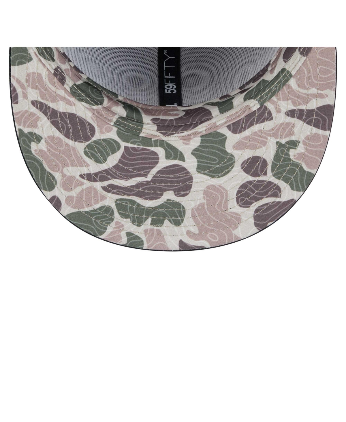 New Era Men's Black Philadelphia 76ers Camo Print Uv 59fifty Fitted Hat In Black,camo