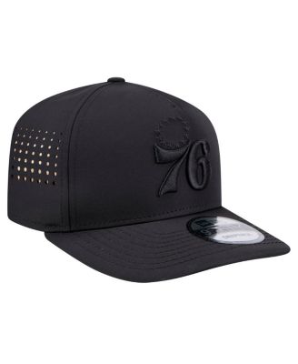 Men's Black Philadelphia 76ers Vented 9FIFTY A-Frame Snapback Hat