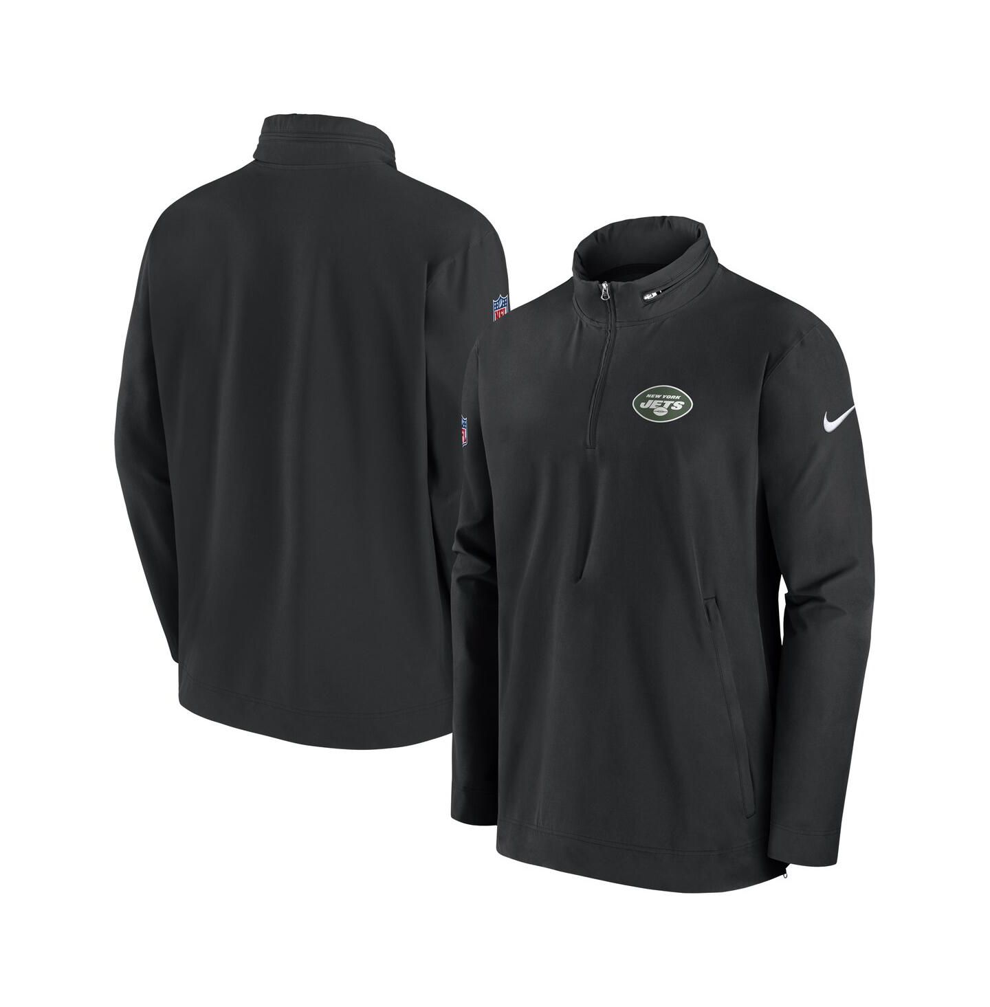 Мужская куртка Nike Black New York Jets Sideline Coach Half-Zip — фото 1