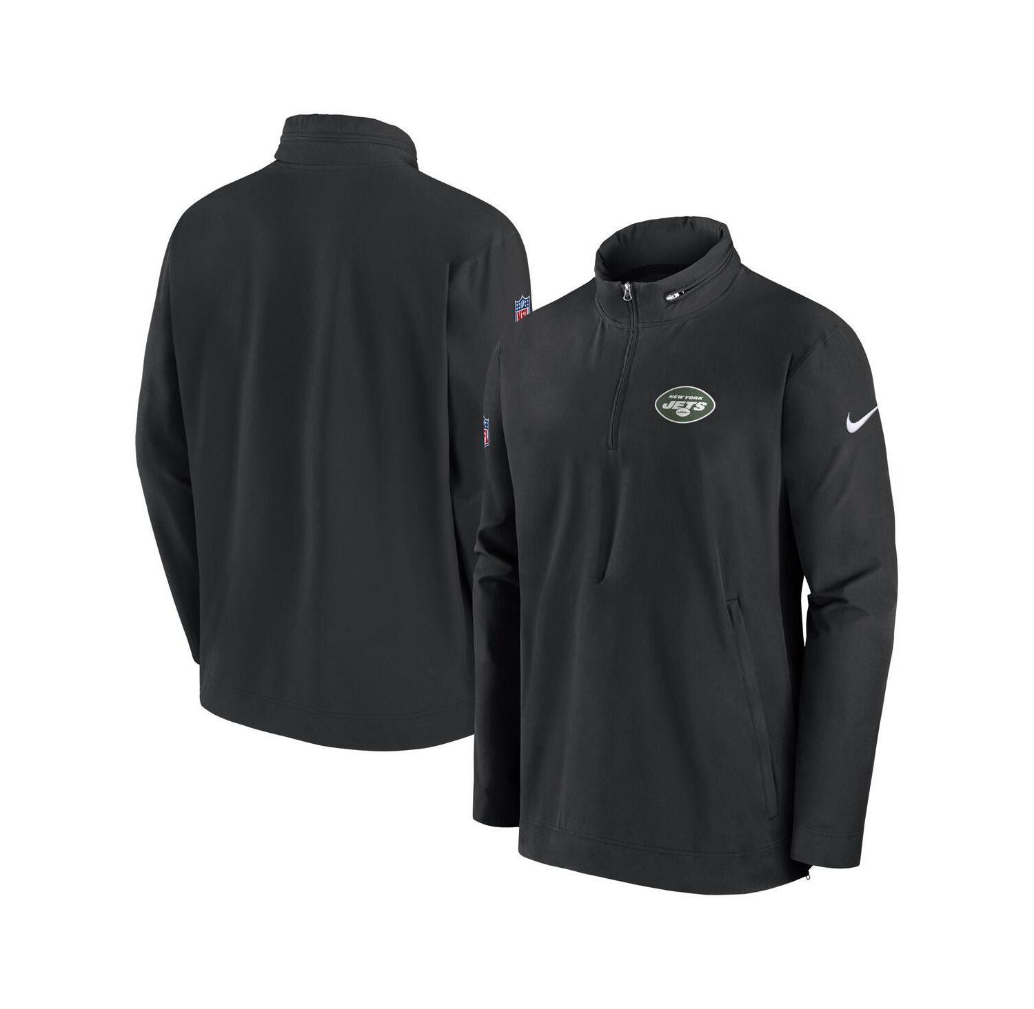 Men's Black New York Jets Sideline Coach Half-Zip Jacket