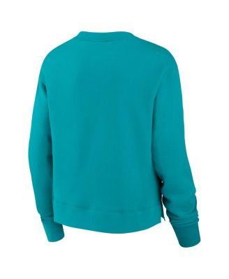 Nike женская Аква Майами дельфины высокая хип флис пуловер толстовка