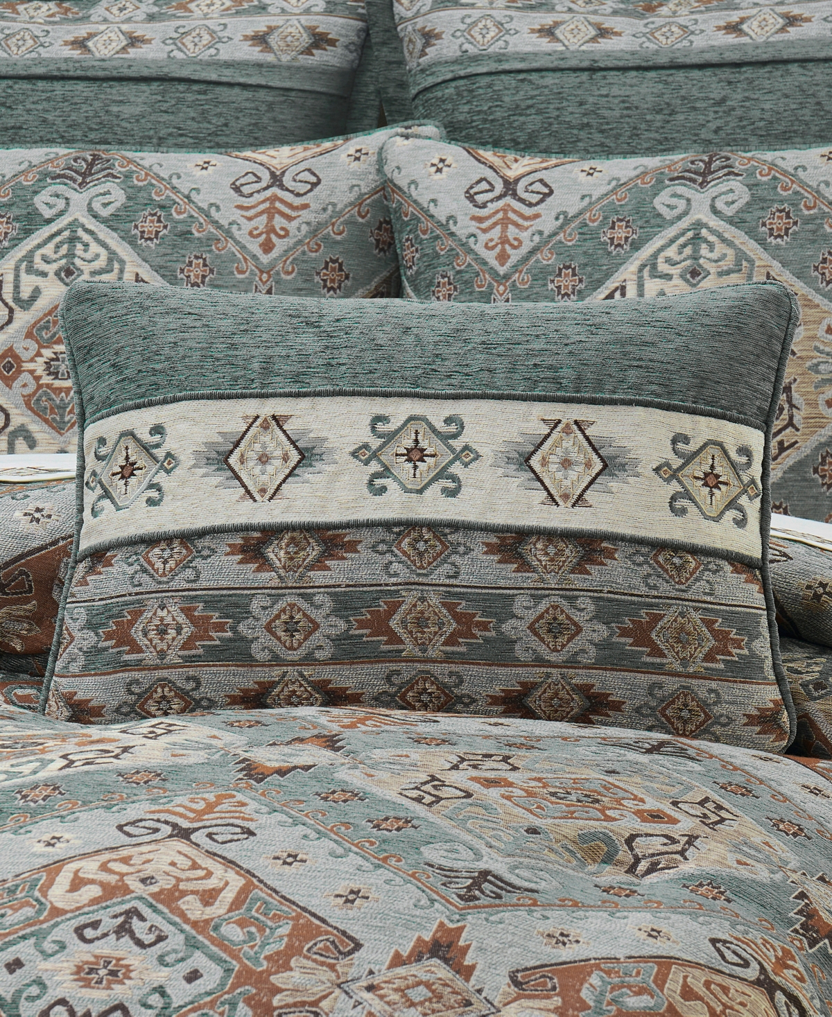 J Queen New York Telluride Boudoir Decorative Pillow, 14" X 21" In Turquoise