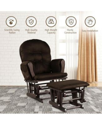 Baby Nursery Relax Rocker Rocking Chair Glider and Ottoman Set
