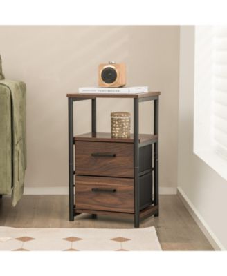 Set of 2 Bedside Tables with Removable Drawers for Bedroom Storage