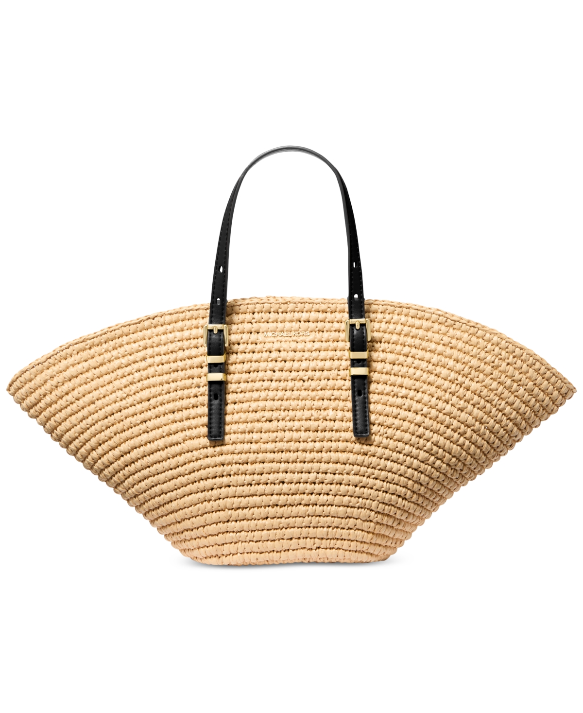 Michael Kors Isa Large Hand-crocheted Tote Bag In Natural,black