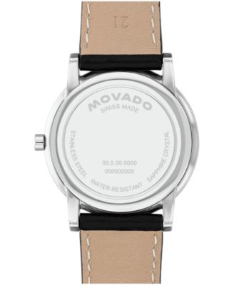 Men's Museum Classic Swiss Quartz Black Calfskin Watch, 40mm