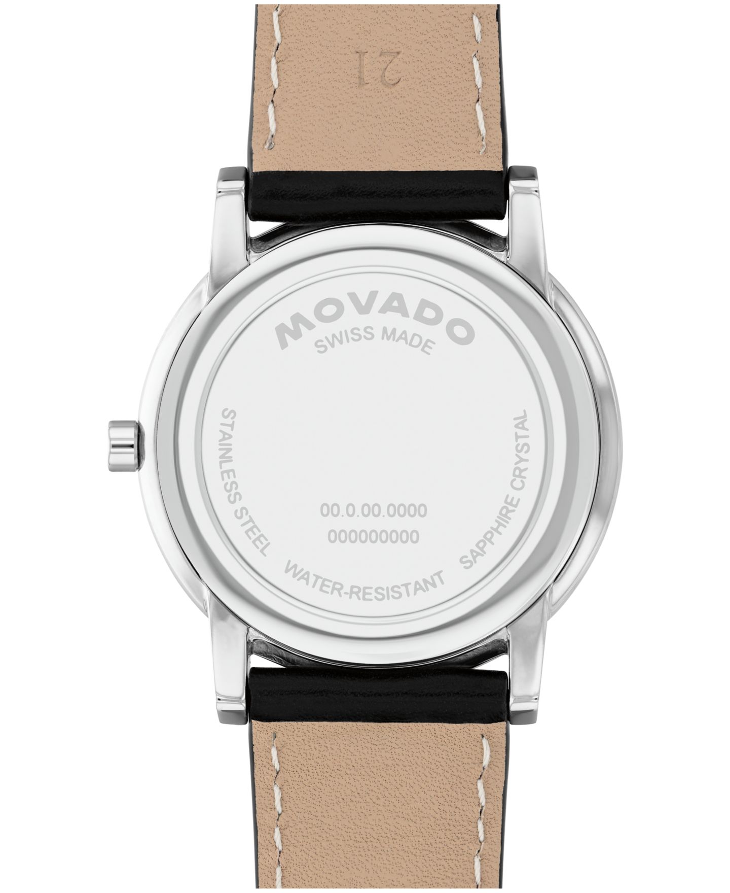 Мужские часы Movado Museum Classic Swiss Quartz Black Calfskin Watch, 40mm — фото 3