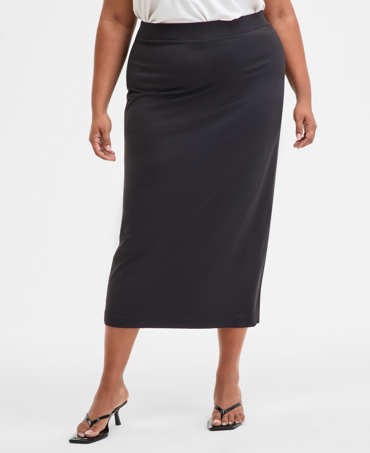 Bar Iii Trendy Plus Size Midi Skirt, Exclusively At Macy's