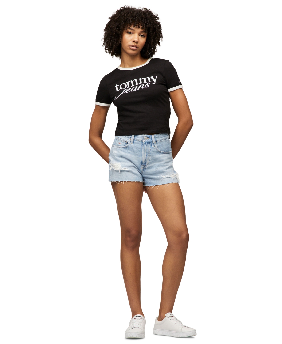 Tommy Jeans Women's Hot Pant Denim Shorts In Denim Light