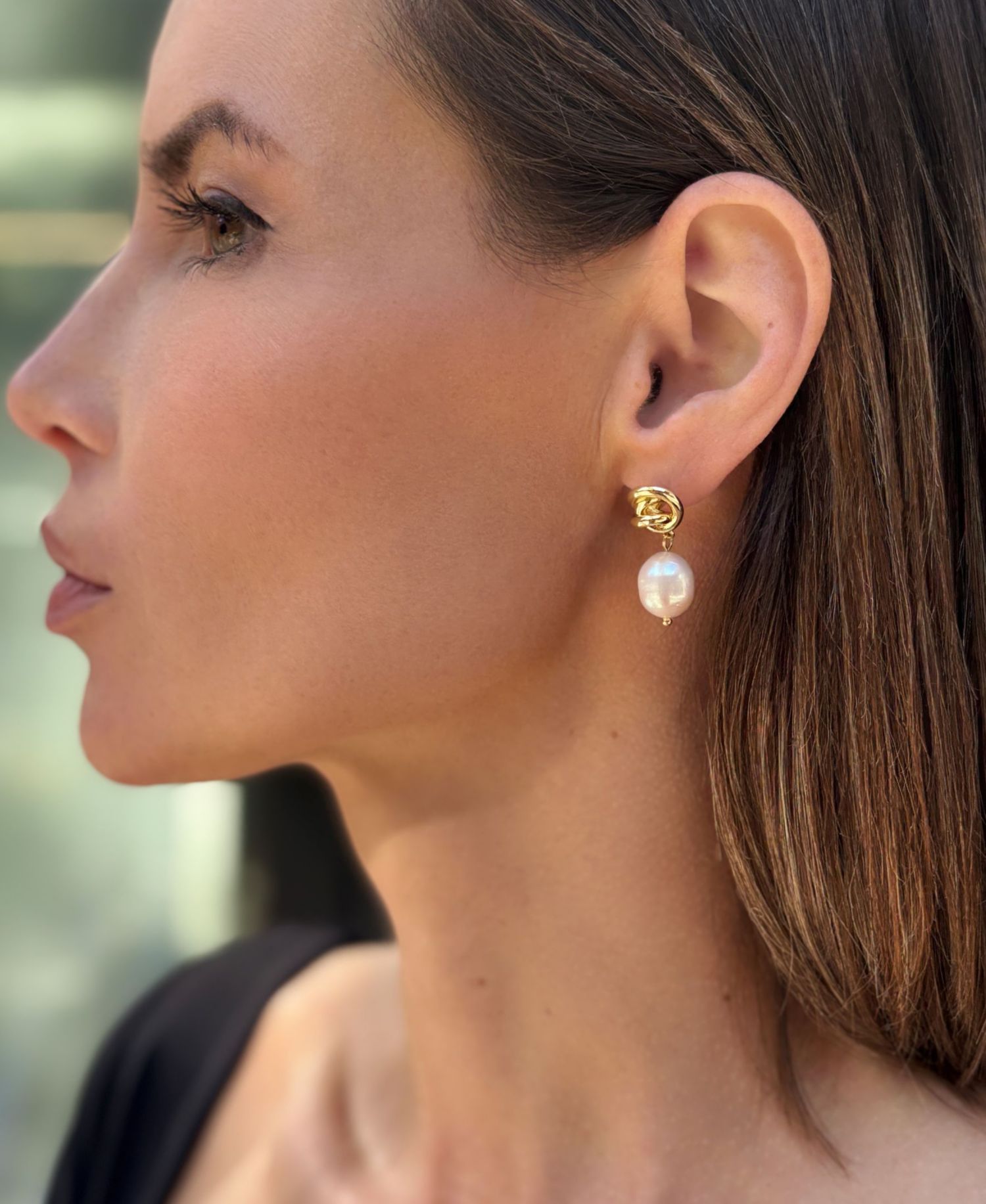Freshwater Cultivated Pearl Knot Earrings