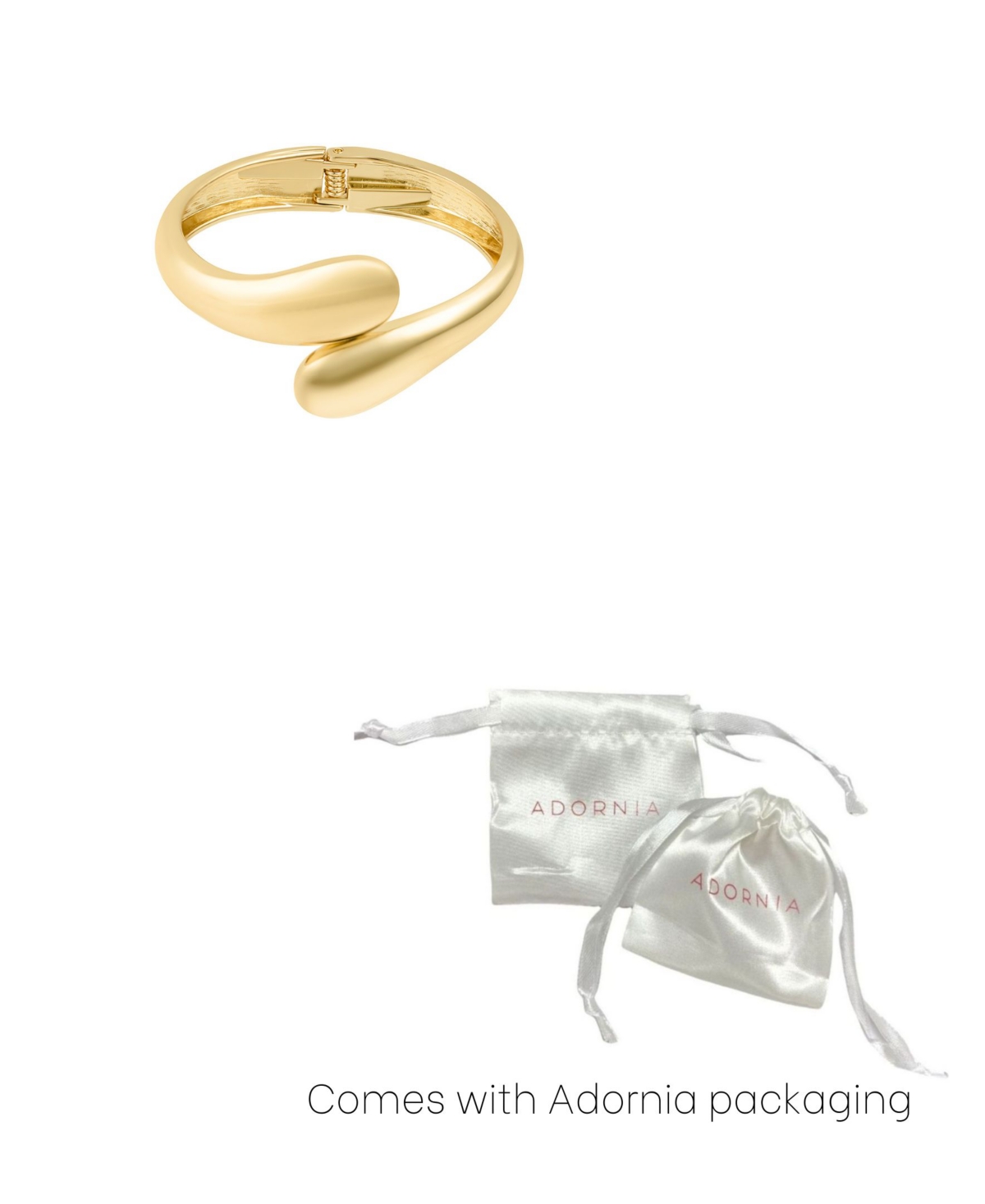 Adornia Gold Plated Overlapping Cuff In Gold