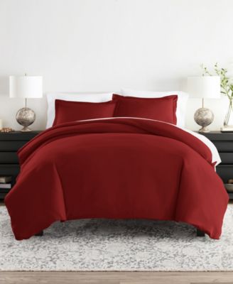 Double Brushed Solid Duvet Cover Set, Full/Queen