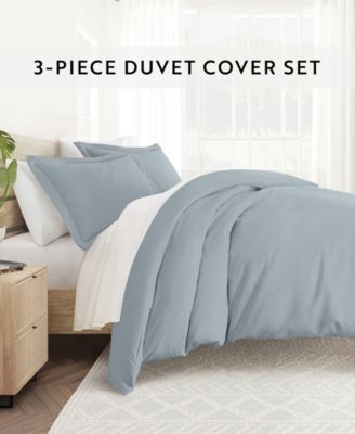 Double Brushed Solid Duvet Cover Set, Full/Queen