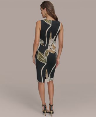 Donna Karan New York Women's Floral Sleeveless Sheath Dress
