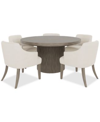 Frandlyn 6pc Dining Set (Round Dining Table + 5 Host Chairs)
