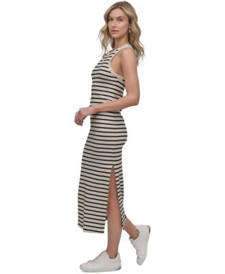 Женское макси-платье на бретелях с разрезом по бокам от DKNY Jeans