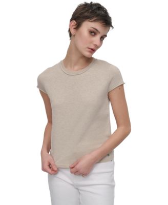 DKNY Jeans - Women's Cap-Sleeve Crewneck Tee
