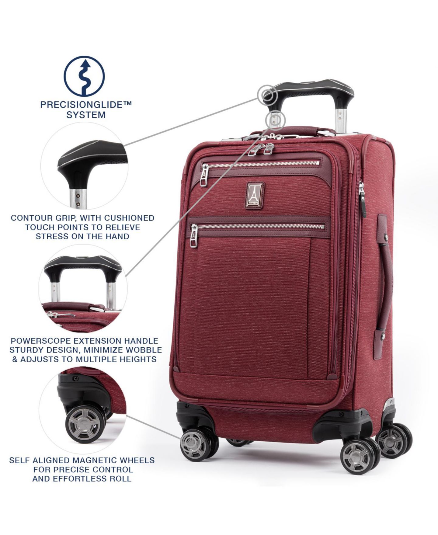 Чемодан Travelpro Platinum Elite 21" Carry-on Spinner, цвет: Бордо — фото 3