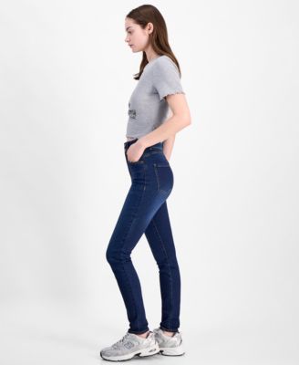 Curvy Double Button High Rise Skinny Jeans