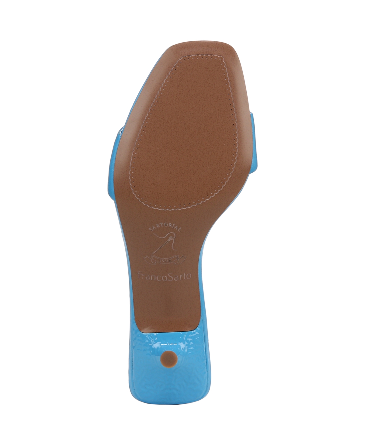 Franco Sarto Women's Roey Open Square Toe Slide Dress Sandals In Vicenza Blue Leather