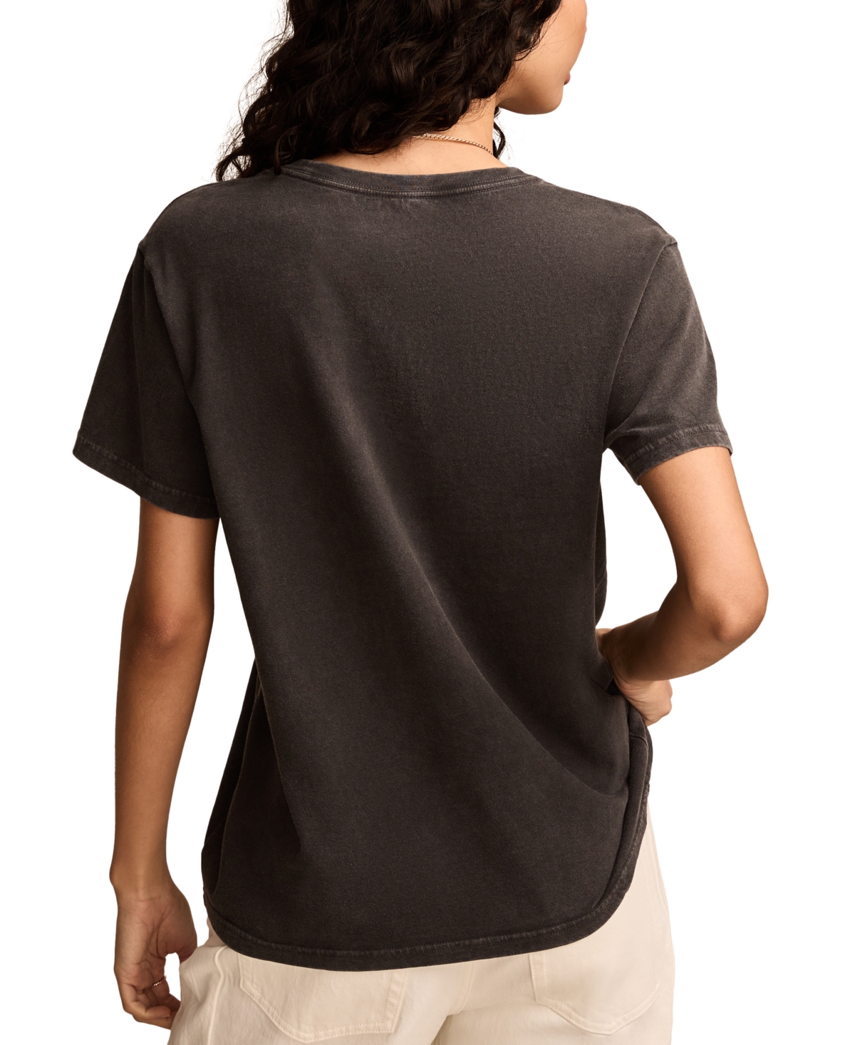 LUCKY BRAND WOMEN'S COTTON COUNTRY HEART BOYFRIEND TEE 