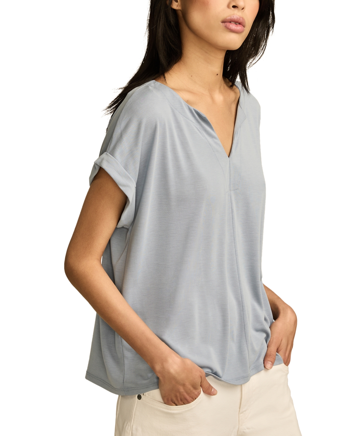 Lucky Brand Women's Sandwash Notch-Neck T-Shirt