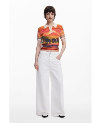 Дизайнерская женская трикотажная футболка со слоном