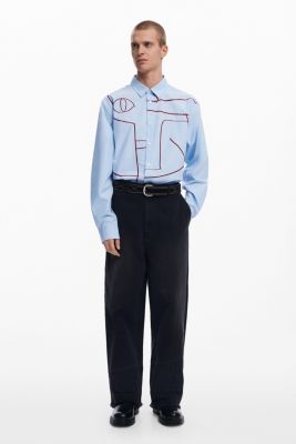 Дизайнерские мужские джинсы для верховой езды Desigual с обтрепанным низом 37890₽