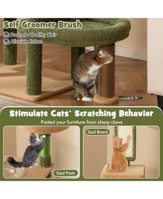 59'' Cactus Cat Tree for Indoor Cats w/ Sisal Scratching Posts & Board Condo