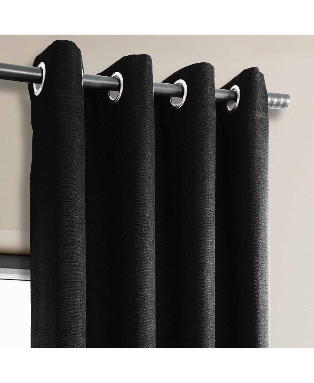 Half Price Drapes Grommet Textured Faux Linen Room Darkening Curtain