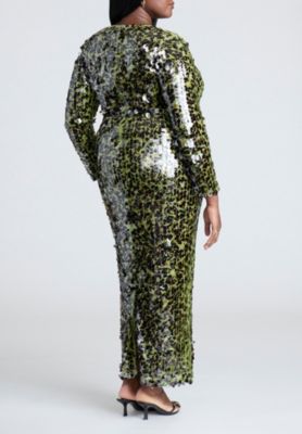 ELOQUII плюс размер блестка блесток макси платье