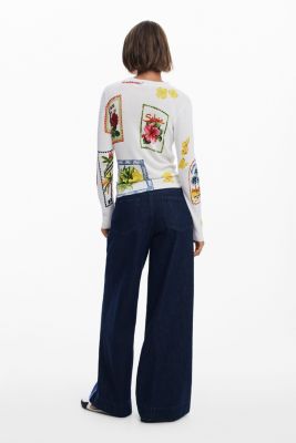 Women's Tropical stamps sweater