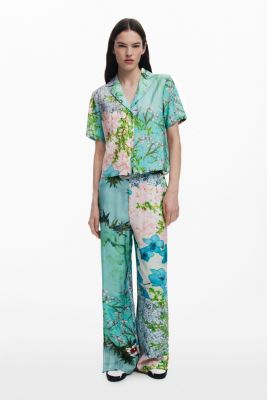 Дизайнерские женские брюки с цветочным принтом