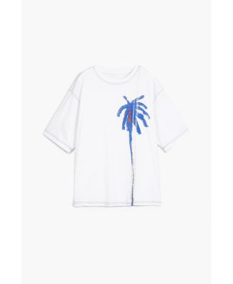 Men's Palm tree T-shirt with topstitching