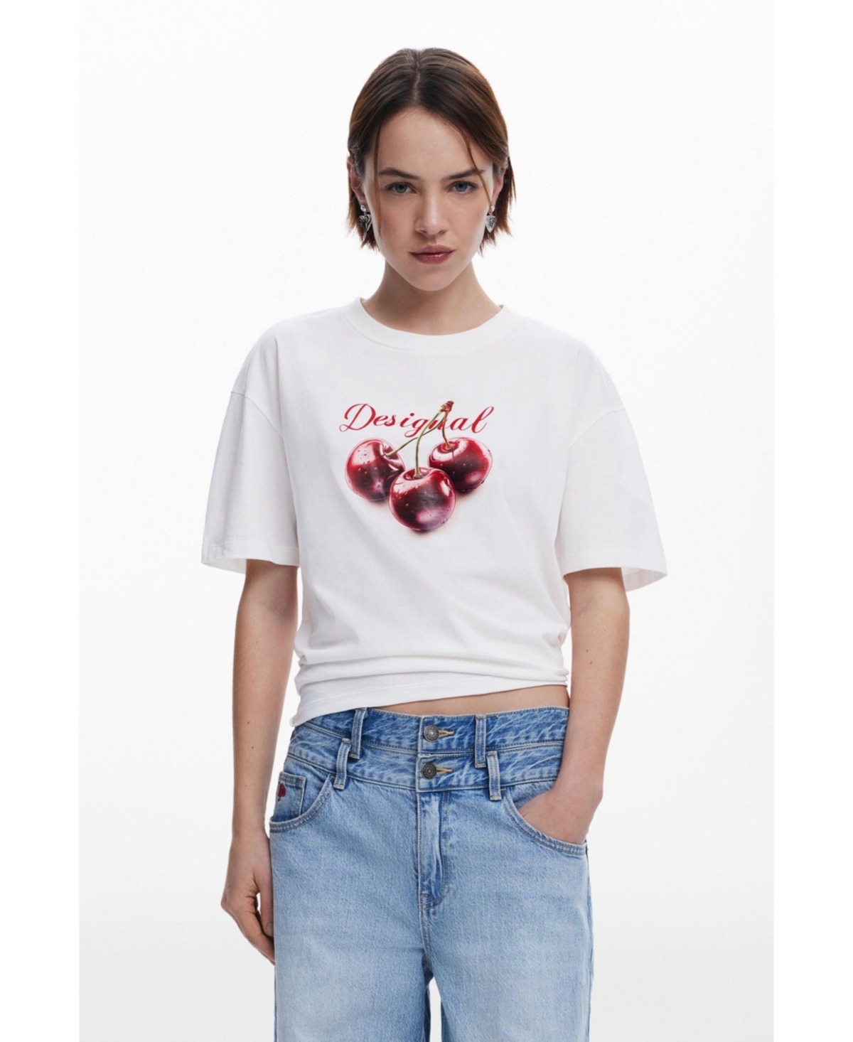 Women's Cherry logo T-shirt - White