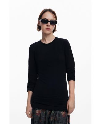 Дизайнерское женское платье-двойка с эффектным принтом