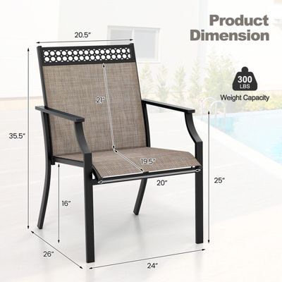 Patio Dining Chairs Set of 4 All Weather Outdoor Chairs w/ High Back & Armrests