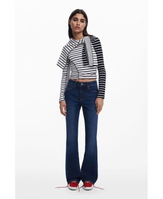 Женская асимметричная футболка в полоску Desigual