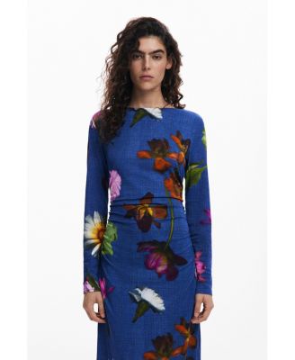 Дизайнерское женское асимметричное платье миди