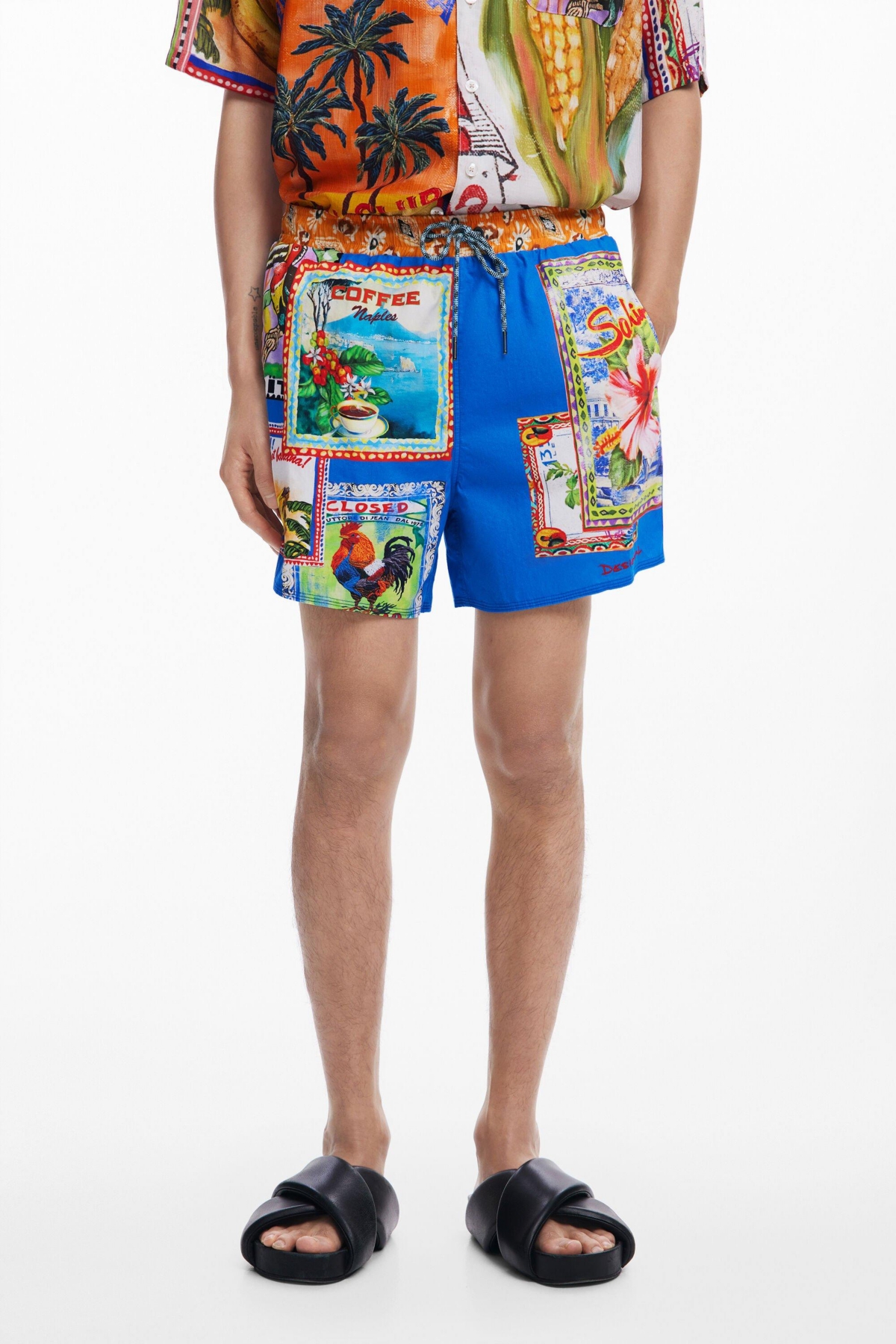 Men's Postcard swimsuit - Klein blue