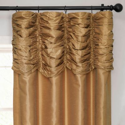 Ruched Vintage Textured Faux Dupioni Silk Curtain