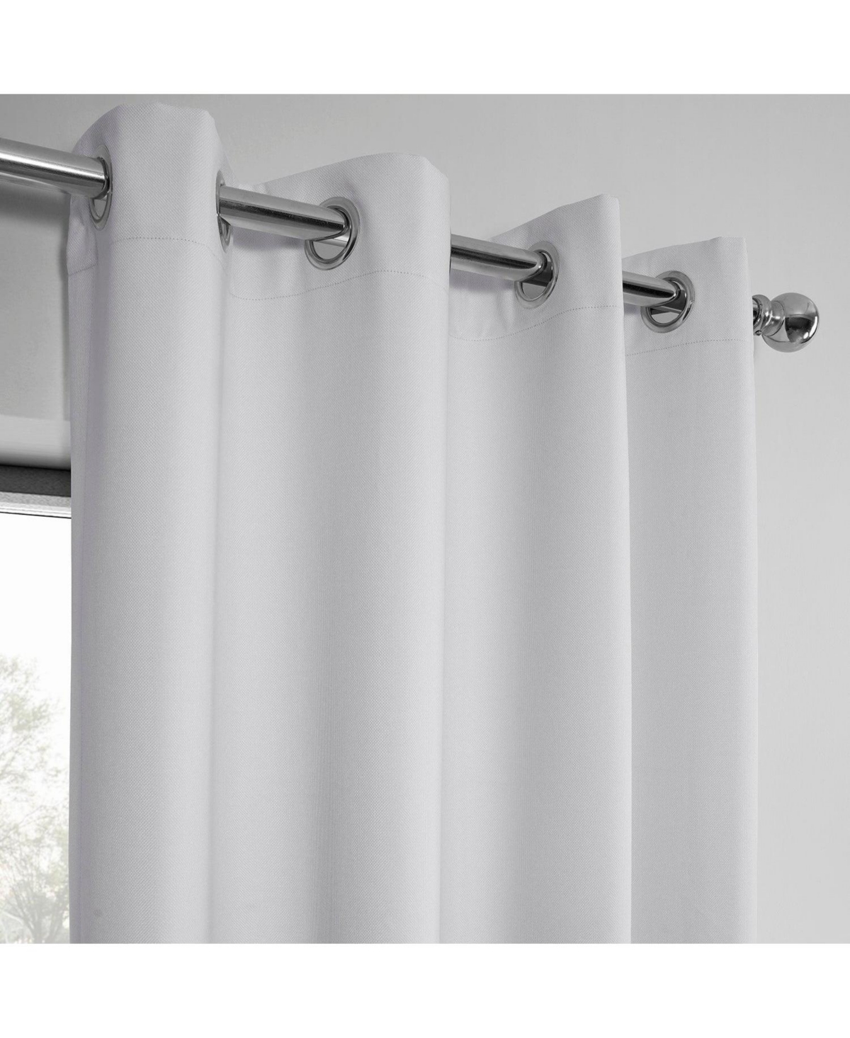 Half Price Drapes Off White Grommet Performance Linen Hotel Blackout Curtain In White