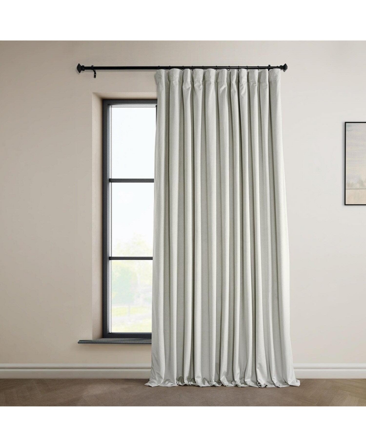 Shop Half Price Drapes Misty White Extra Wide Signature Plush Velvet Hotel Blackout Curtain
