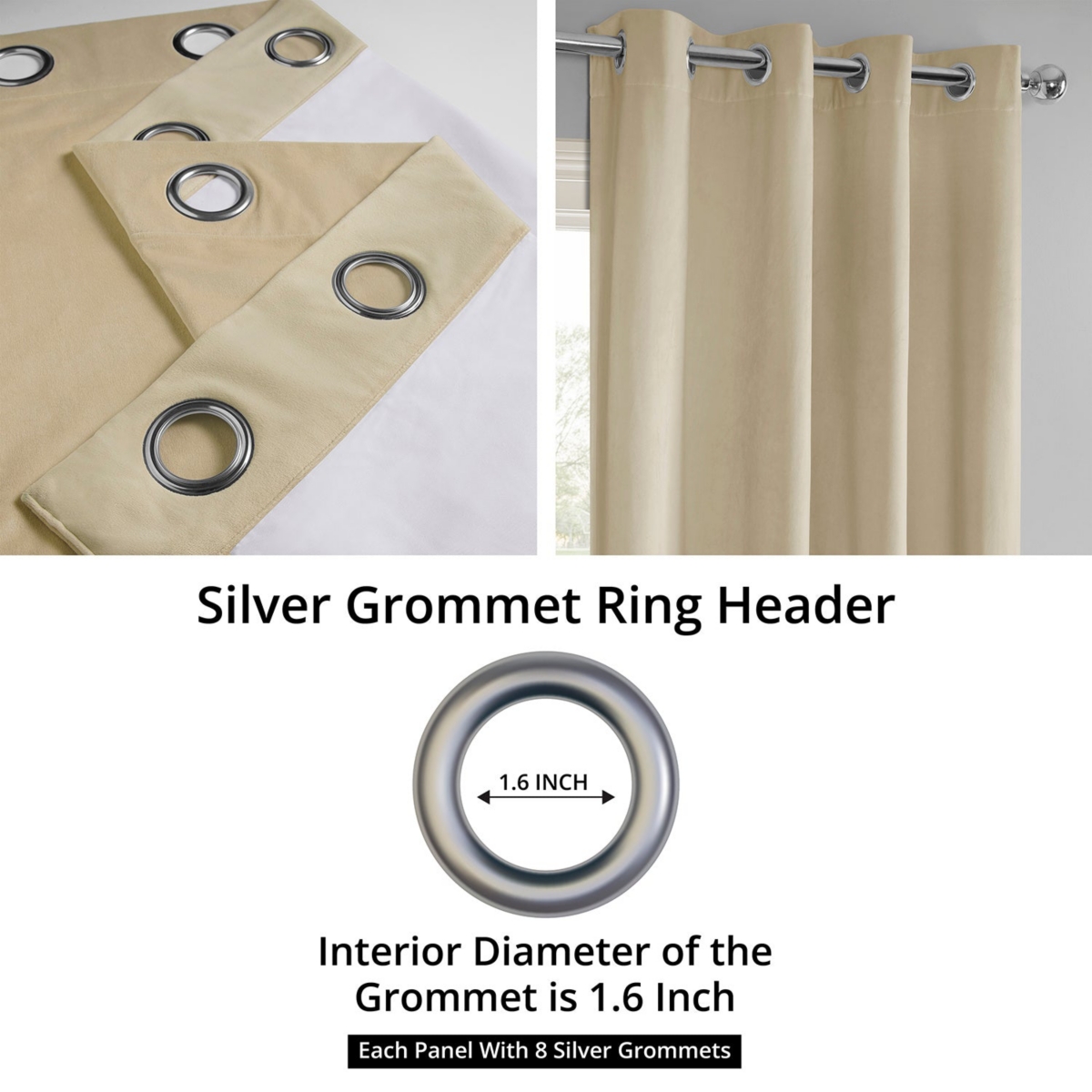 Half Price Drapes Neutral Ground Grommet Signature Velvet Blackout Curtain In Cream