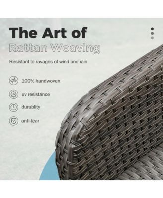 2 Pieces Patio Fruniture Set,Outdoor Wicker Chairs,Artificially Woven Rattan Chairs with Armrest Support with Thickened Comfortable Cushion