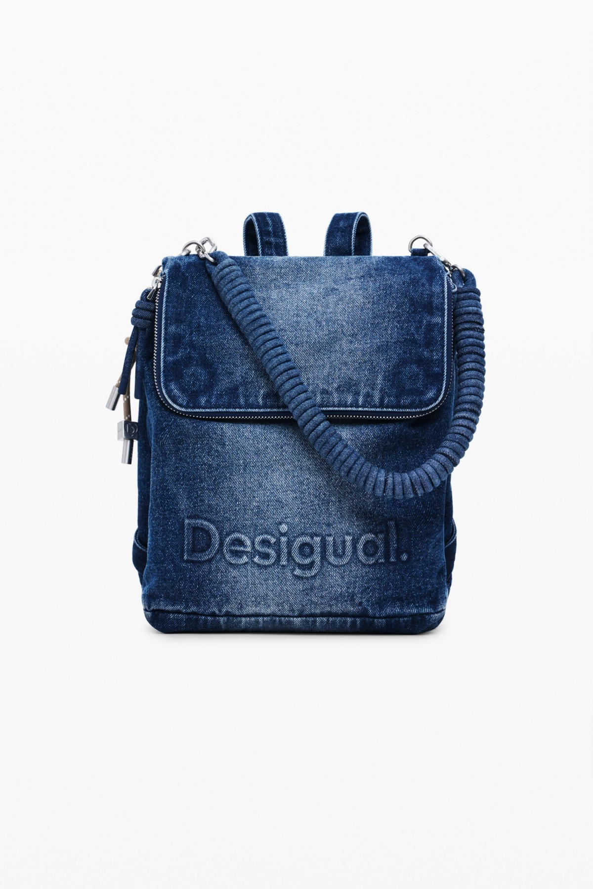 Women's Small denim backpack - Medium blue