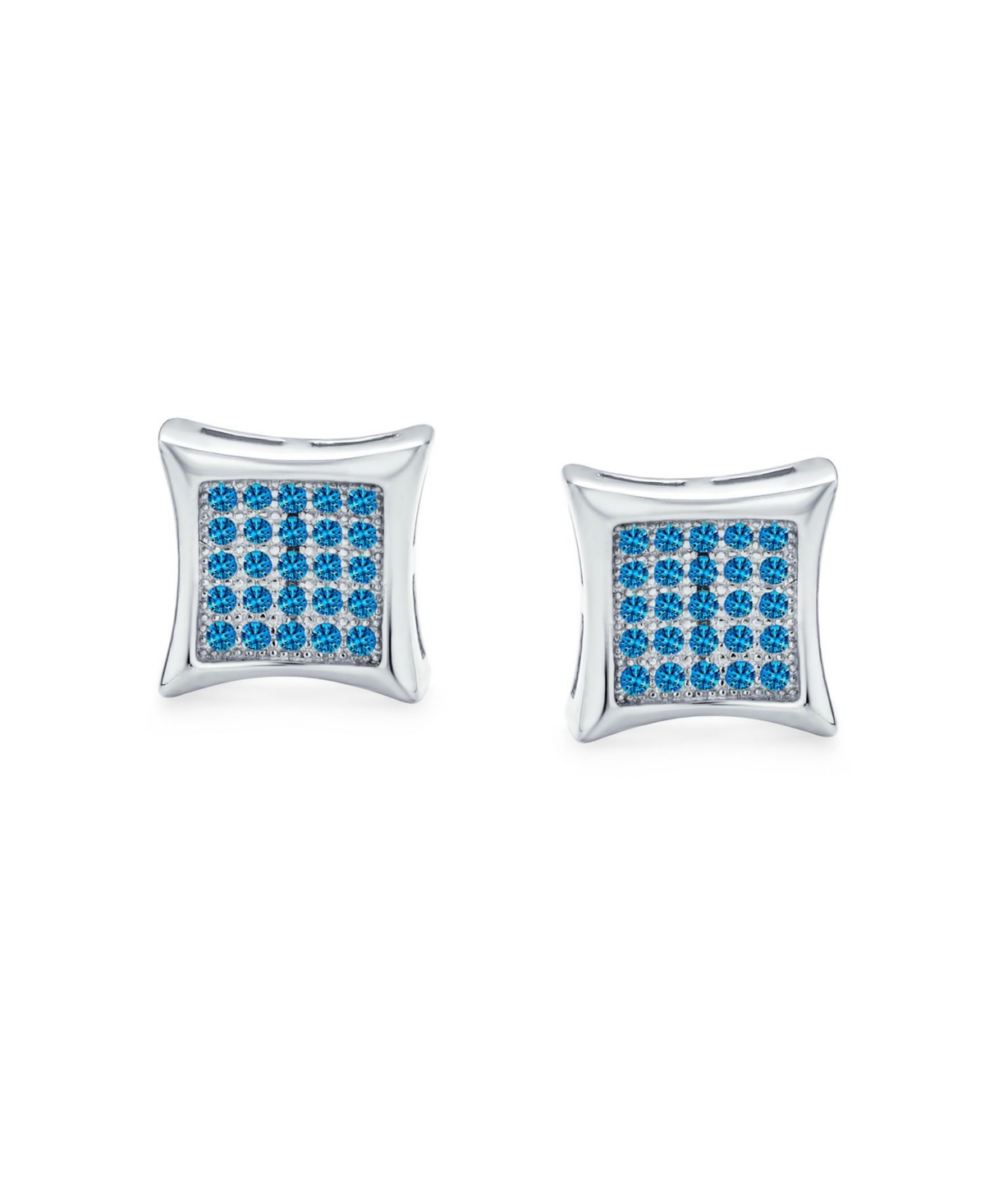 Bling Jewelry Square Shaped Cubic Zirconia Micro Pave Cz Kite Stud Earrings .925 Sterling Silver