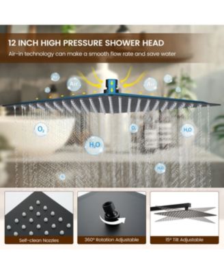 3-Function Dual Shower Head Pressure-balanced Shower System with 4 Sprays Handheld